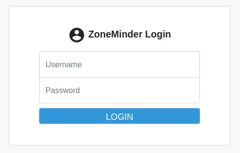 ZoneMinder login panel