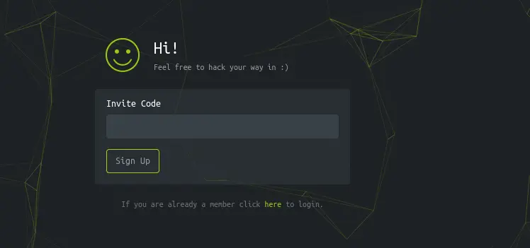 HTB invite page