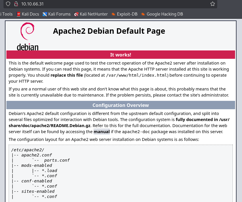 default apache page