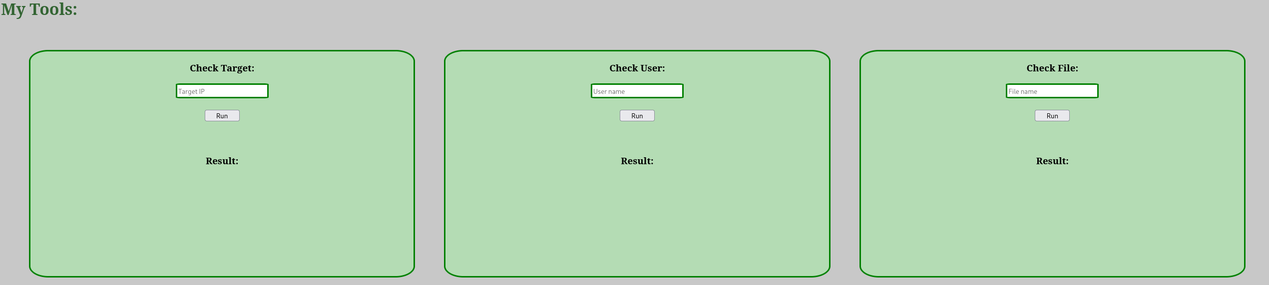 Internal webserver initial page