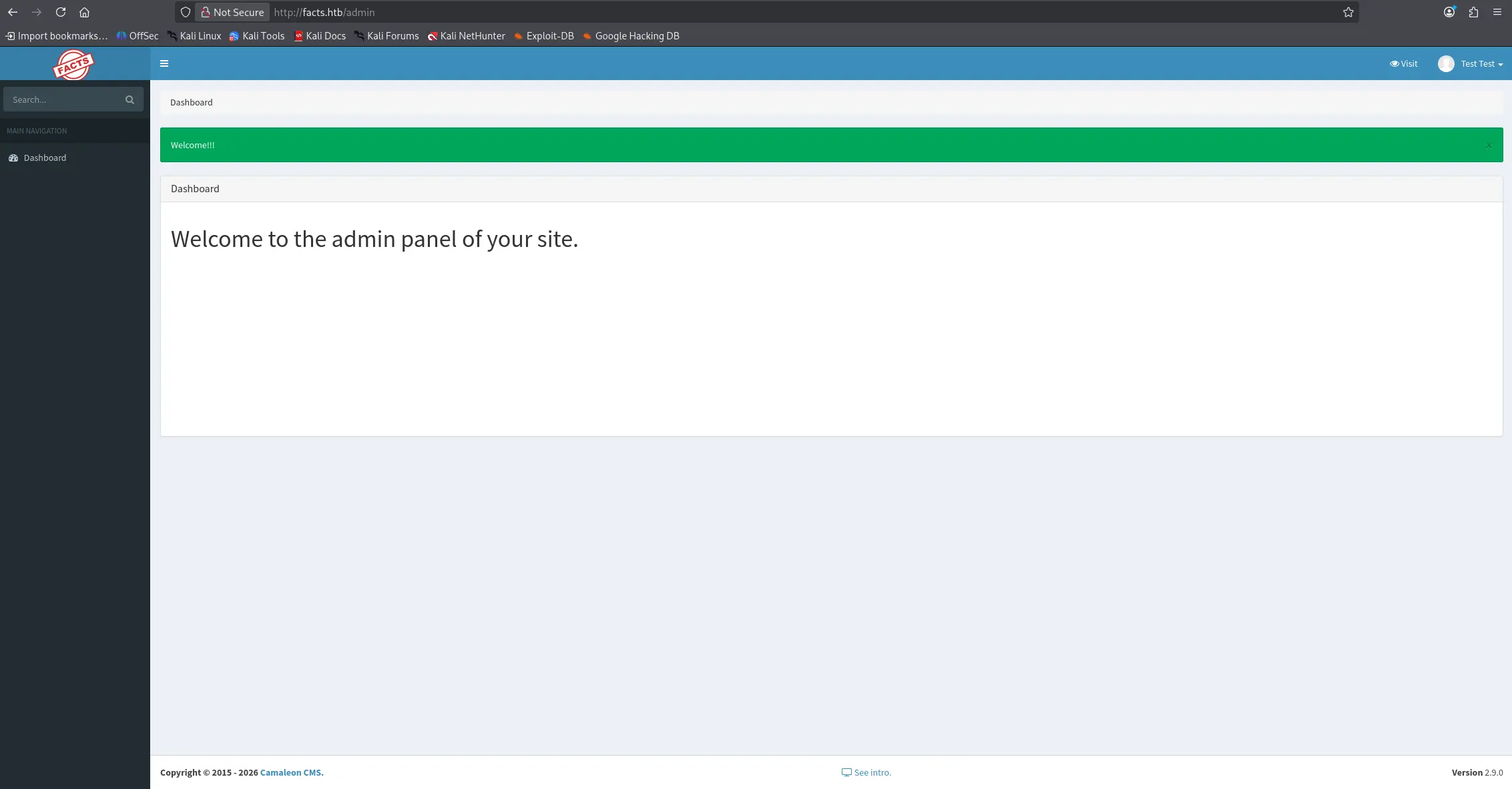 website port 80 admin page