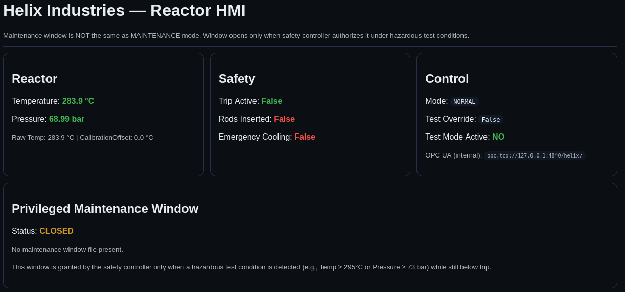 reactor dashboard