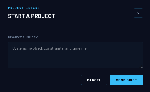 start a project option