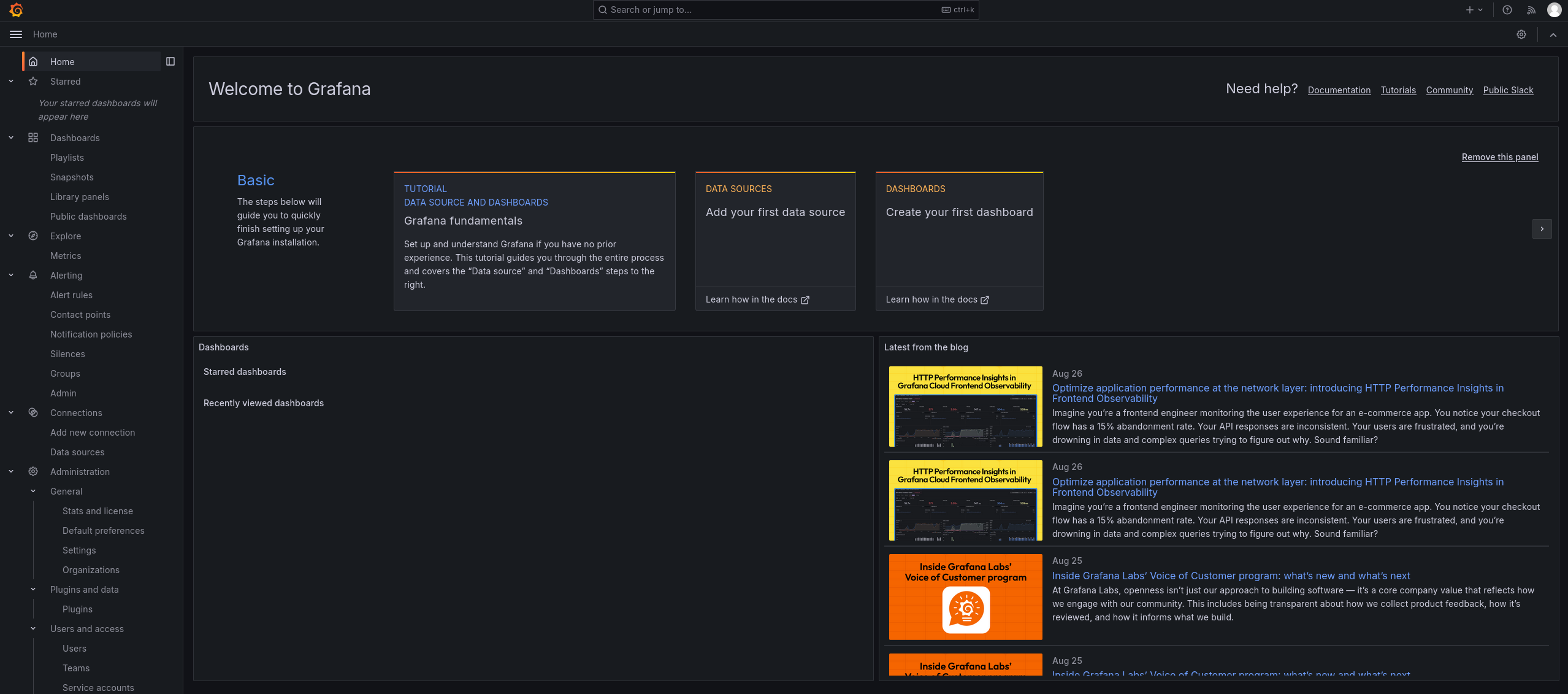 grafana webinterface