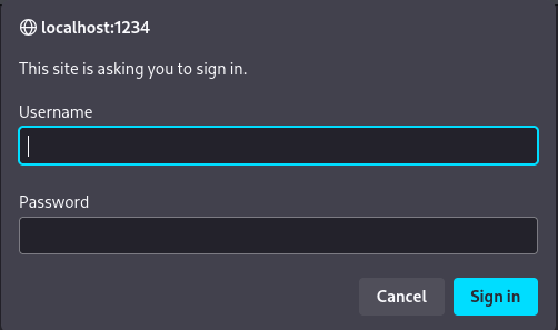 Internal webserver login