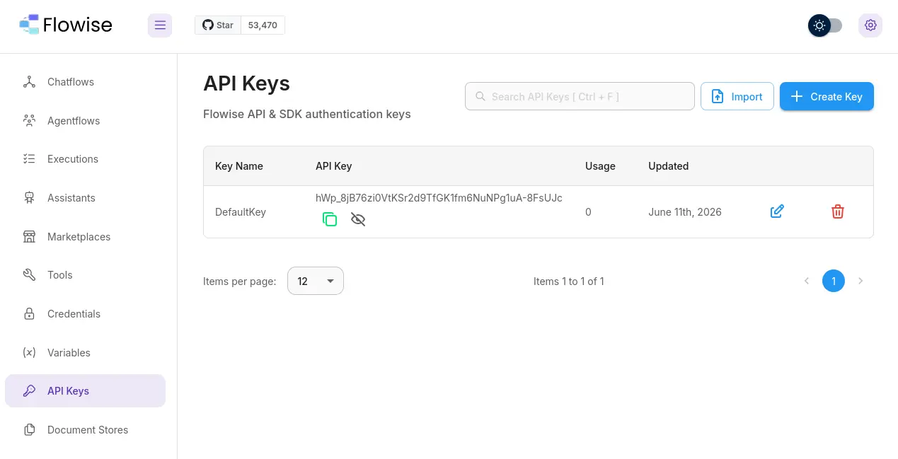 website flowise admin panel