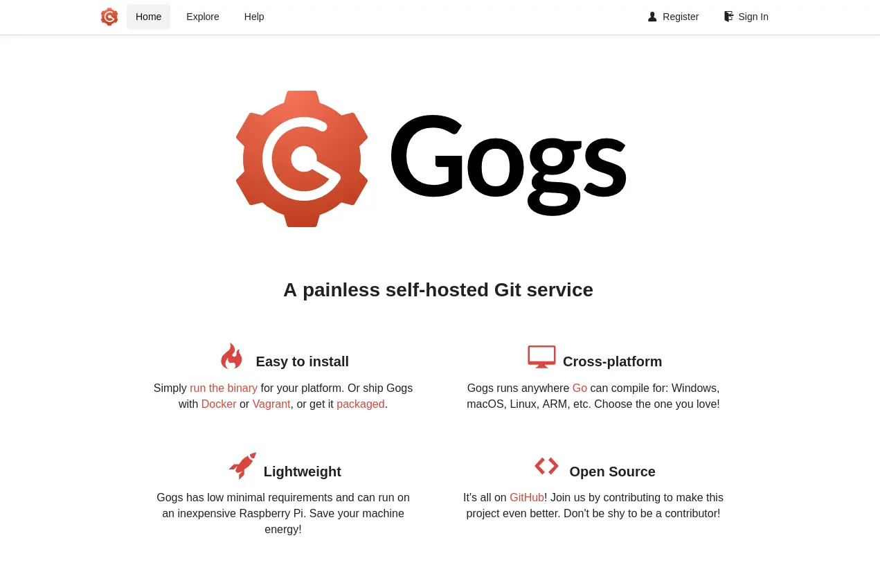 gogs local service